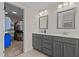 Double vanity bathroom with a walk-in closet and plenty of storage at 467 Joseph Alexander Dr, Fuquay Varina, NC 27526