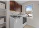 Laundry room with washer, dryer, and extra shelving at 467 Joseph Alexander Dr, Fuquay Varina, NC 27526