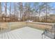 Spacious deck with wooded views and seating at 59 Irene Ct, Fuquay Varina, NC 27526