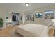 Bright bedroom features a large window and closet with mirrored doors at 6645 Austin Creek Dr, Wake Forest, NC 27587