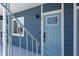Building exterior featuring a light blue door with glass accents at 1309 Hudson Ave # D11, Durham, NC 27705