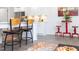 Kitchen features an island with seating for two at 1309 Hudson Ave # D11, Durham, NC 27705
