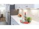 White kitchen with quartz countertops and stainless steel appliances at 1309 Hudson Ave # D11, Durham, NC 27705