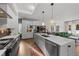 Spacious kitchen with stainless steel appliances, an island, and white shaker cabinets at 2201 Millbank Village Ct # 101, Raleigh, NC 27610