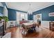 Elegant dining room with hardwood floors, chandelier, and built-in hutch at 228 S Fayetteville St, Liberty, NC 27298