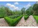 Beautifully landscaped gardens surround this stone mansion under a cloudy blue sky at 32602 Archdale, Chapel Hill, NC 27517