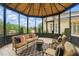 Comfortable gazebo interior with stylish seating and scenic views at 32602 Archdale, Chapel Hill, NC 27517