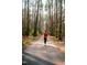 Picturesque view of a running trail with lush trees, ideal for outdoor activities and peaceful scenery at 5041 Lundy Dr # 101, Raleigh, NC 27606