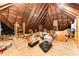 Unfinished attic space with exposed wooden beams and ample storage area at 517 N East St, Raleigh, NC 27604
