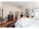 Spacious bedroom with hardwood floors, antique dresser and a fireplace at 517 N East St, Raleigh, NC 27604