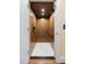 Interior view of the elevator, showcasing its wood paneling and accessibility features at 101 Bonica Creek Dr, Garner, NC 27529