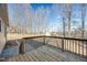 Wooden deck overlooking backyard with shed at 262 Thorncrest Dr, Timberlake, NC 27583