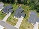 Aerial view of houses and yards at 36 Mae Ct, Roxboro, NC 27573