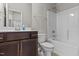Clean bathroom with tub, shower, and vanity at 36 Mae Ct, Roxboro, NC 27573