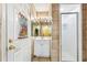 Simple bathroom with single vanity and shower at 5765 G Snow Camp Rd, Graham, NC 27253