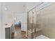 Modern bathroom features a walk-in shower and updated fixtures at 803 Golden Plum Ln, Zebulon, NC 27597