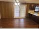 Spacious dining area with hardwood floors and access to the backyard at 201 Providence Rd, Oxford, NC 27565