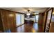 Kitchen with dark brown cabinets and laminate floors at 201 Providence Rd, Oxford, NC 27565