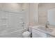 Clean bathroom with a bathtub and modern vanity at 2557 Summersby Dr, Mebane, NC 27302