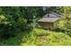 Lush backyard surrounded by mature trees, offering privacy and a natural setting at 801 Williamsboro St, Oxford, NC 27565