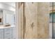Clean shower with beige tile surround at 1267 Willow Tree Way, Graham, NC 27253