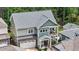 Aerial view of two story home with two car garage and private balcony at 172 Cotten Dr, Morrisville, NC 27560