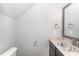 Simple bathroom with granite countertop and modern vanity at 172 Cotten Dr, Morrisville, NC 27560