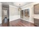 Bright dining area with hardwood floors and sliding glass doors at 172 Cotten Dr, Morrisville, NC 27560