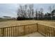 View from deck of the backyard with tree line and open space at 209 Constellation Ct, Benson, NC 27504