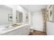Double vanity bathroom with tub shower at 2188 Monk Dr, Haw River, NC 27258