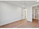 Cozy bedroom with hardwood floors, ceiling fan and ensuite bathroom at 29 Enterprise St # 309, Raleigh, NC 27607
