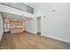 Spacious living room showcases an open concept floor plan and hardwood flooring at 29 Enterprise St # 309, Raleigh, NC 27607