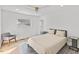 Bedroom with a queen bed and stylish decor at 2917 State St, Durham, NC 27704