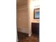 Bathroom with a shower/tub combo, dark vanity, and tile floor at 320 Eastfield Dr, Rocky Mount, NC 27801