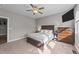 Cozy bedroom featuring a double bed and ceiling fan at 46 Trusting Ln, Middlesex, NC 27557