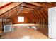 Unfinished attic is ready to be converted into living space or for storage at 496 Omaha Dr, Broadway, NC 27505