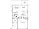 First floor plan showcasing kitchen, Gathering room, and garage at 5112 N River Sand Trl, Raleigh, NC 27604