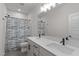 Bathroom with double vanity and shower/tub combo at 2434 Heron Watch Pl, Fuquay Varina, NC 27526