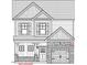 Illustration of a two-story home with shutters, covered porch, and one car garage at 4214 Darroch Rd, Lillington, NC 27546