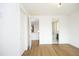 Bedroom with hardwood floors and access to bathroom and hallway at 508 Lakeland St # B, Durham, NC 27701