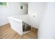 Modern staircase with light wood and black metal railing at 508 Lakeland St # B, Durham, NC 27701