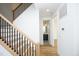 Modern staircase with light wood and black metal railing at 508 Lakeland St # B, Durham, NC 27701