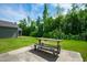 Enjoy outdoor dining and relaxation on this spacious patio with included picnic table at 528 Ballast Pt, Clayton, NC 27520