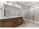 Bathroom with double vanity, large shower, and toilet at 609 Marshskip Way, Rolesville, NC 27571