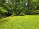 Wooded backyard with lush green grass at 8309 Stryker Ct, Raleigh, NC 27615