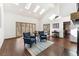 Bright living room with hardwood floors and vaulted ceilings at 8309 Stryker Ct, Raleigh, NC 27615