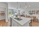 Kitchen island with sink, and breakfast bar seating at 8951 Kennebec Crossing Dr # 51, Angier, NC 27501