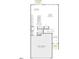 Detailed first floor plan showing layout of the kitchen, dining, great room and two car garage at 907 Montague Ave, Durham, NC 27703