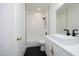 Bathroom with white subway tile and hexagon floor at 914 Ardmore Dr, Durham, NC 27713