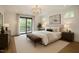 Spacious bedroom with large bed, bench, and outdoor balcony view at 914 Ardmore Dr, Durham, NC 27713